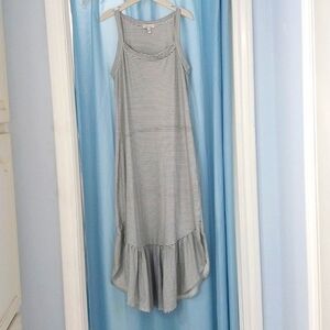 Black and White striped Maxi Dress